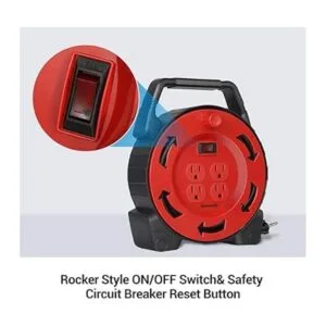 DEWENWILS Carrete de cable de extensión con cable de