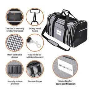 MASKEYON TSA Airline Transportador de mascotas de lado