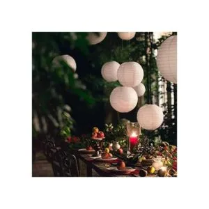 Famolay Faroles de papel blanco 10 piezas de tamaño de 12