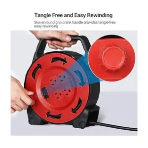 DEWENWILS Carrete de cable de extensión con cable de