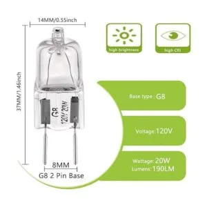 Bombillas halógenas G8 20 W 120 V base G8 bipin más_2