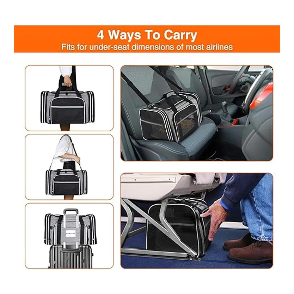 MASKEYON TSA Airline Transportador de mascotas de lado