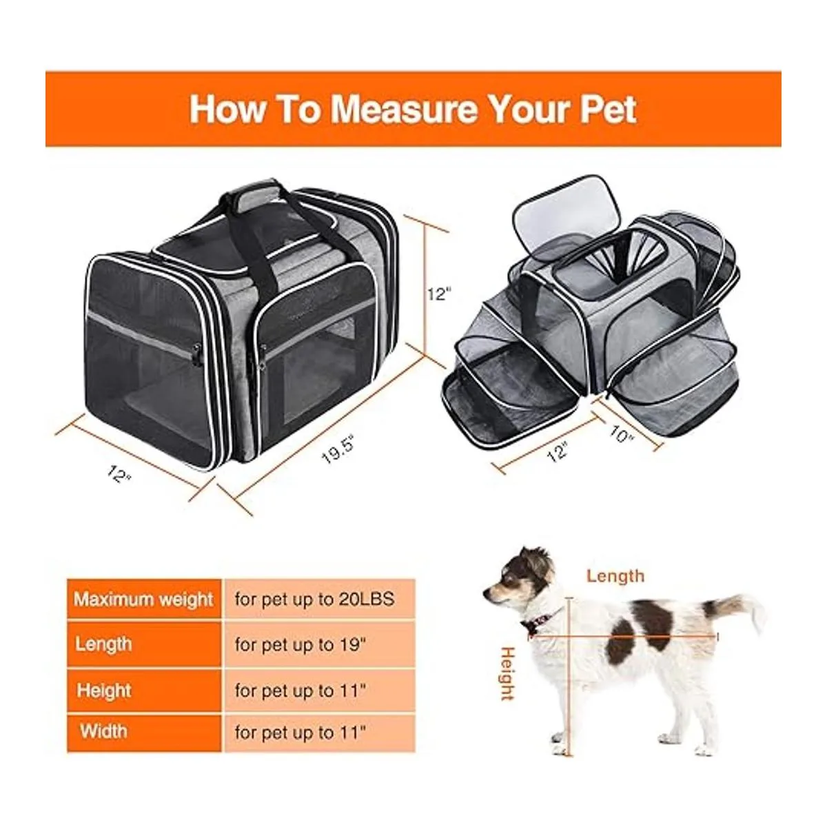 MASKEYON TSA Airline Transportador de mascotas de lado