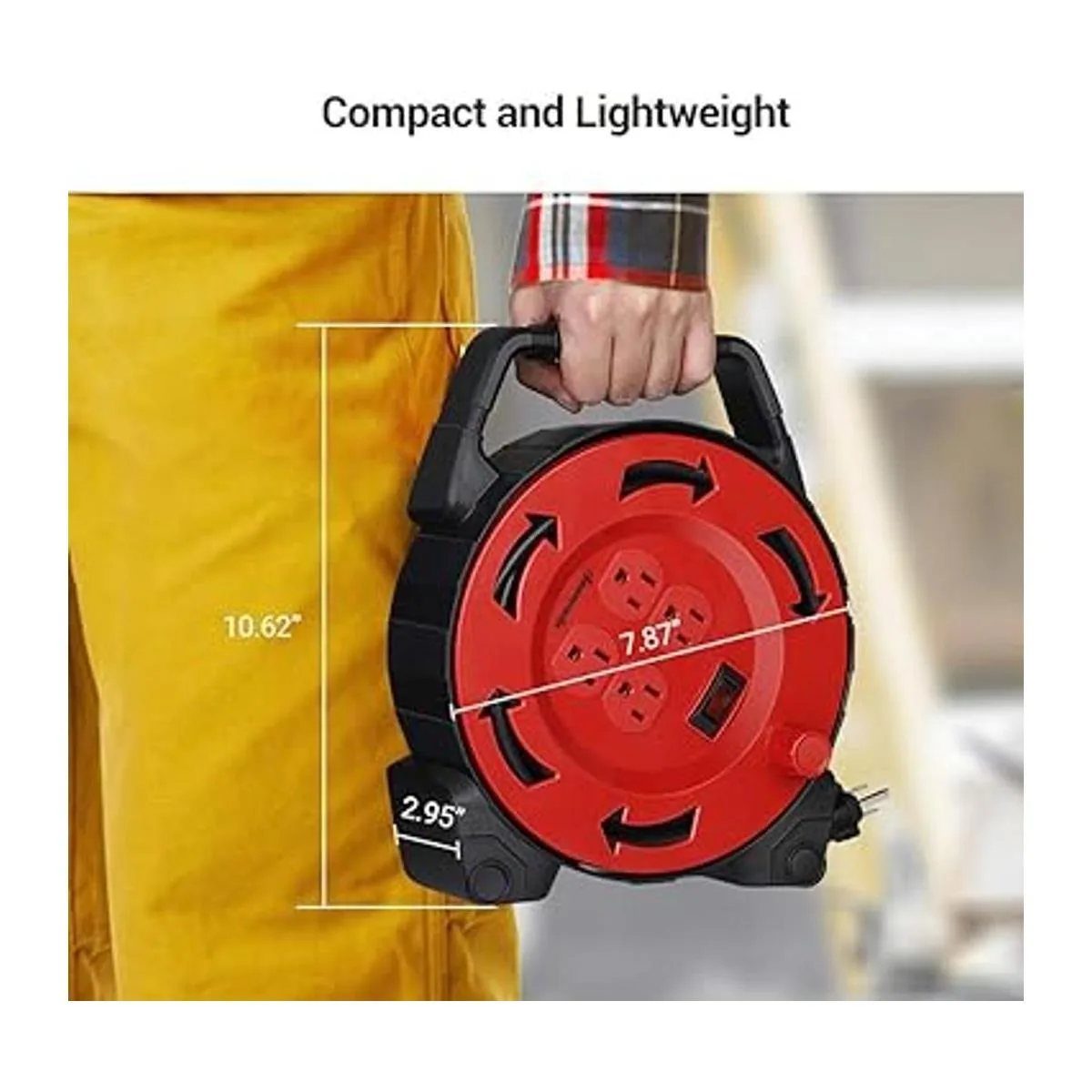 DEWENWILS Carrete de cable de extensión con cable de