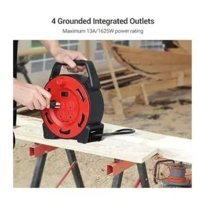 DEWENWILS Carrete de cable de extensión con cable de