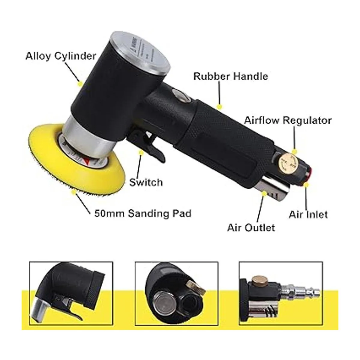 Mini lijadora de aire orbital al azar de 2 y 3 pulgadas
