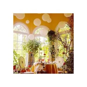 Famolay Faroles de papel blanco 10 piezas de tamaño de 12