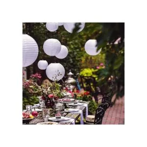 Famolay Faroles de papel blanco 10 piezas de tamaño de 12