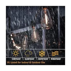 Cadena de luces LED ST40 de 20 pies para exteriores con 22