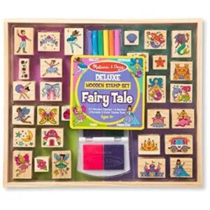 Melissa Doug Juego de sellos de madera de lujo y