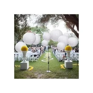 Famolay Faroles de papel blanco 10 piezas de tamaño de 12