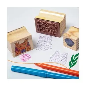 Melissa Doug Juego de sellos de madera de lujo y