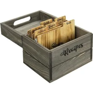 MyGift Caja de almacenamiento para tarjetas de recetas