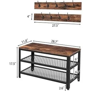 HOOBRO Banco de zapatos banco de almacenamiento de