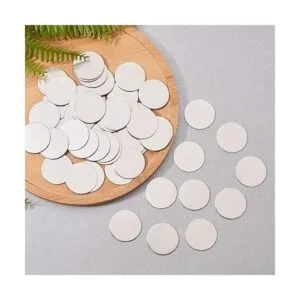 PH PandaHall 50 colgantes planos redondos de acero