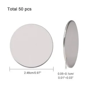 PH PandaHall 50 colgantes planos redondos de acero