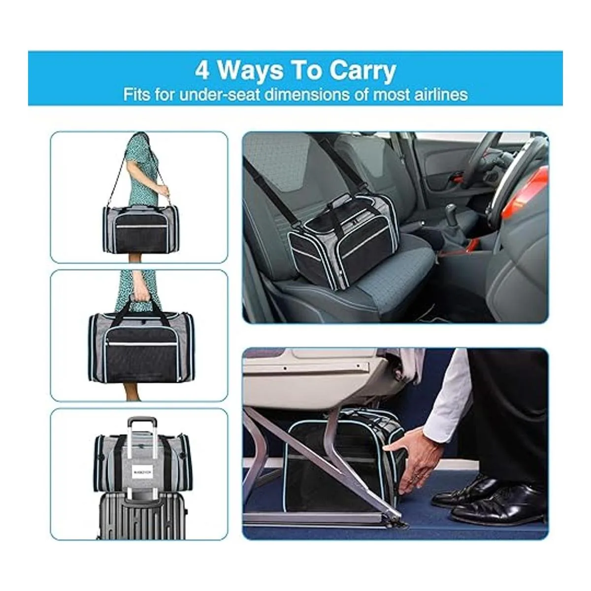 MASKEYON Transportador portátil para mascotas aprobado por