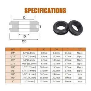 ISPINNER Kit surtido de ojales de goma 190 piezas 9_4