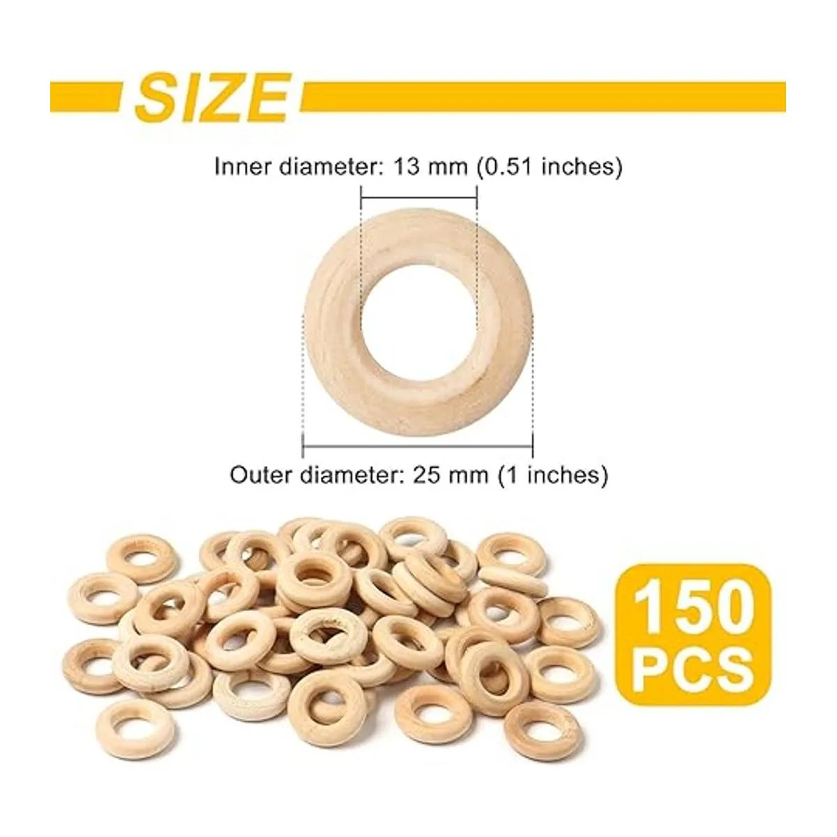 Ira Pollitt 150 anillos de madera de 0.984 in1 pulgada_2