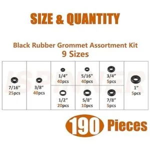 ISPINNER Kit surtido de ojales de goma 190 piezas 9_2