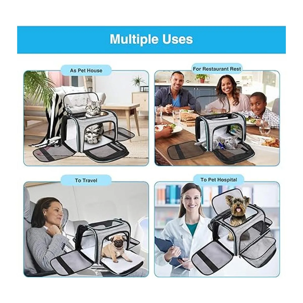 MASKEYON Transportador portátil para mascotas aprobado por