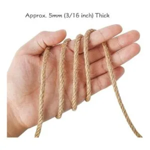 Tenn Well 5mm Jute Rope 100 Feet 4Ply Twisted Heavy Duty_3