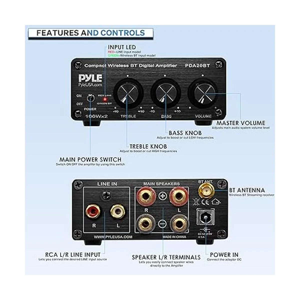 Mini amplificador de audio Bluetooth HiFi Receptor de_2