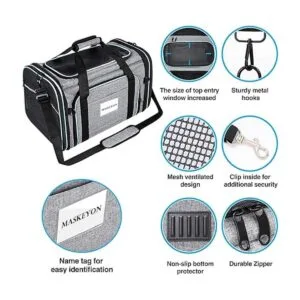 MASKEYON Transportador portátil para mascotas aprobado por
