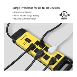 DEWENWILS Tira de alimentación de 10 salidas de metal con_2