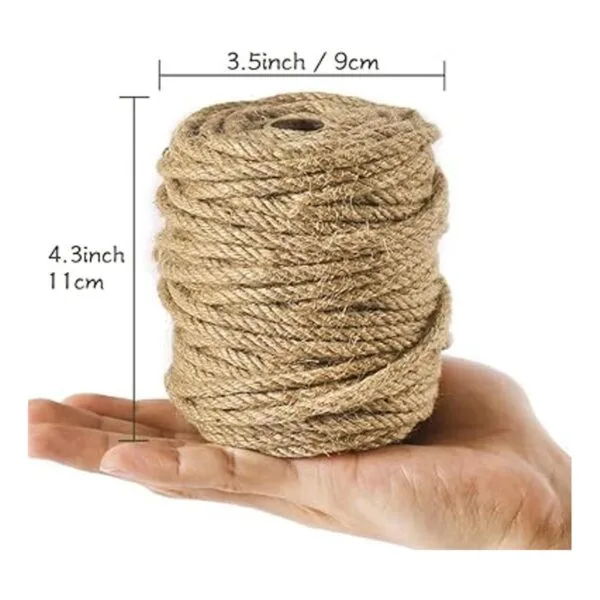Tenn Well 5mm Jute Rope 100 Feet 4Ply Twisted Heavy Duty_6