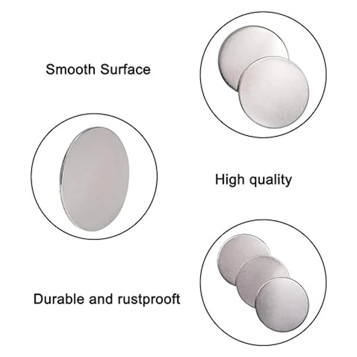 PH PandaHall 50 colgantes planos redondos de acero