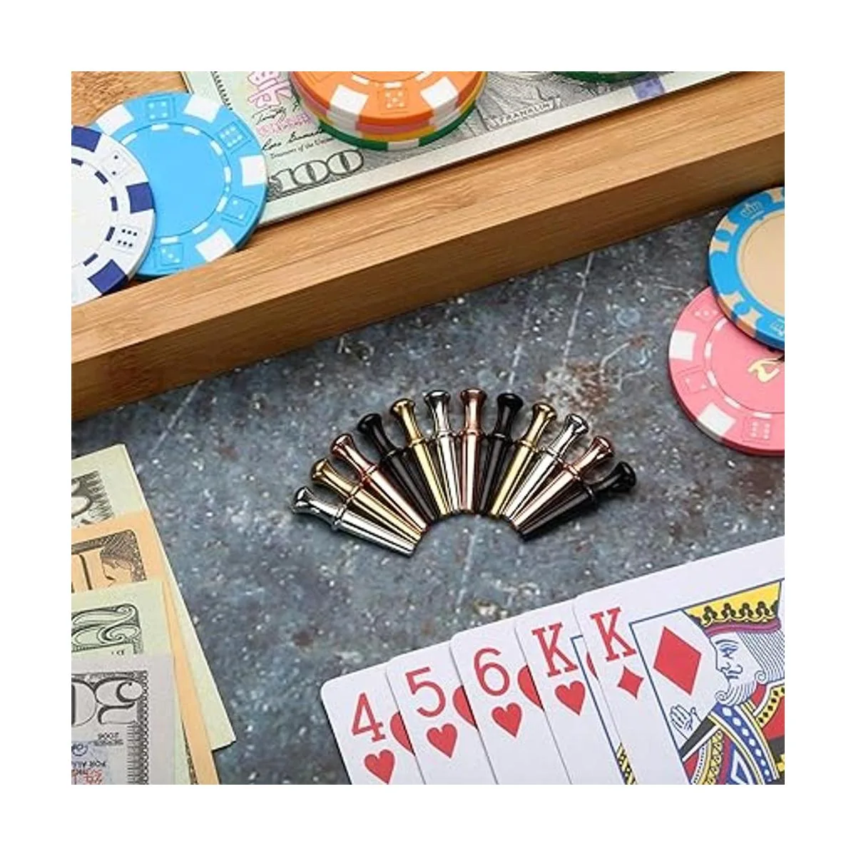 Mudder 12 clavijas de metal para cribbage con diseño_4