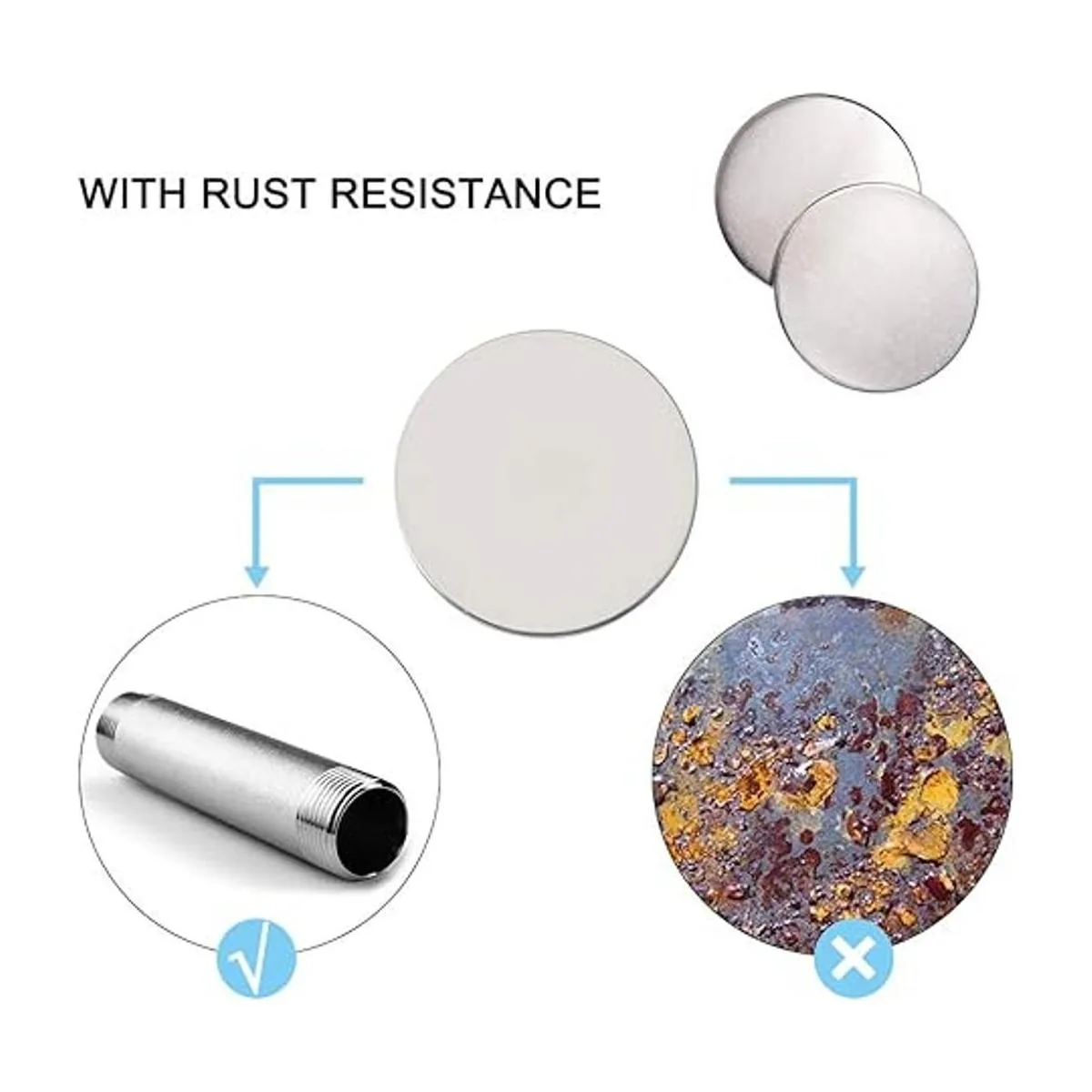 PH PandaHall 50 colgantes planos redondos de acero