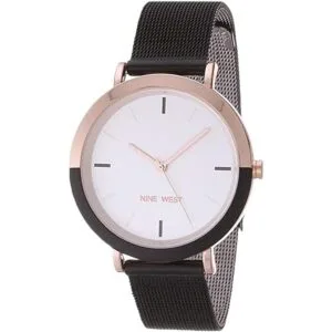 Nine West Reloj de pulsera de malla para mujer NW2515_1