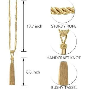 BEL AVENIR Alzapaños de cortina tejidos a mano para el_3