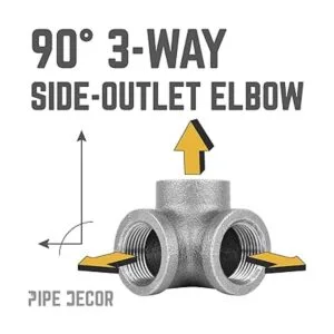 PIPE DCOR 38 pulgadas de salida lateral Codo hierro