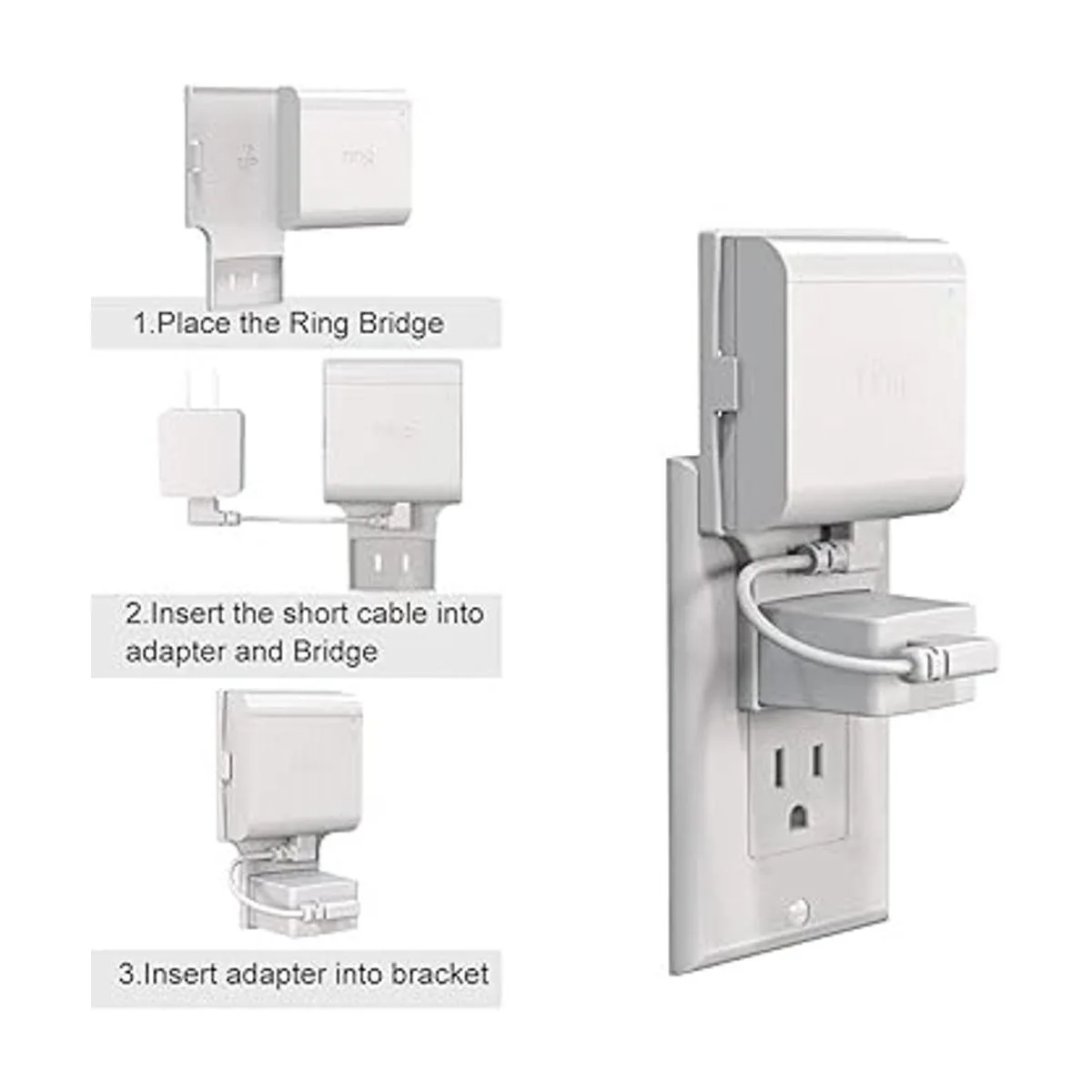 Soporte de pared para puente de anillo sin taladros y