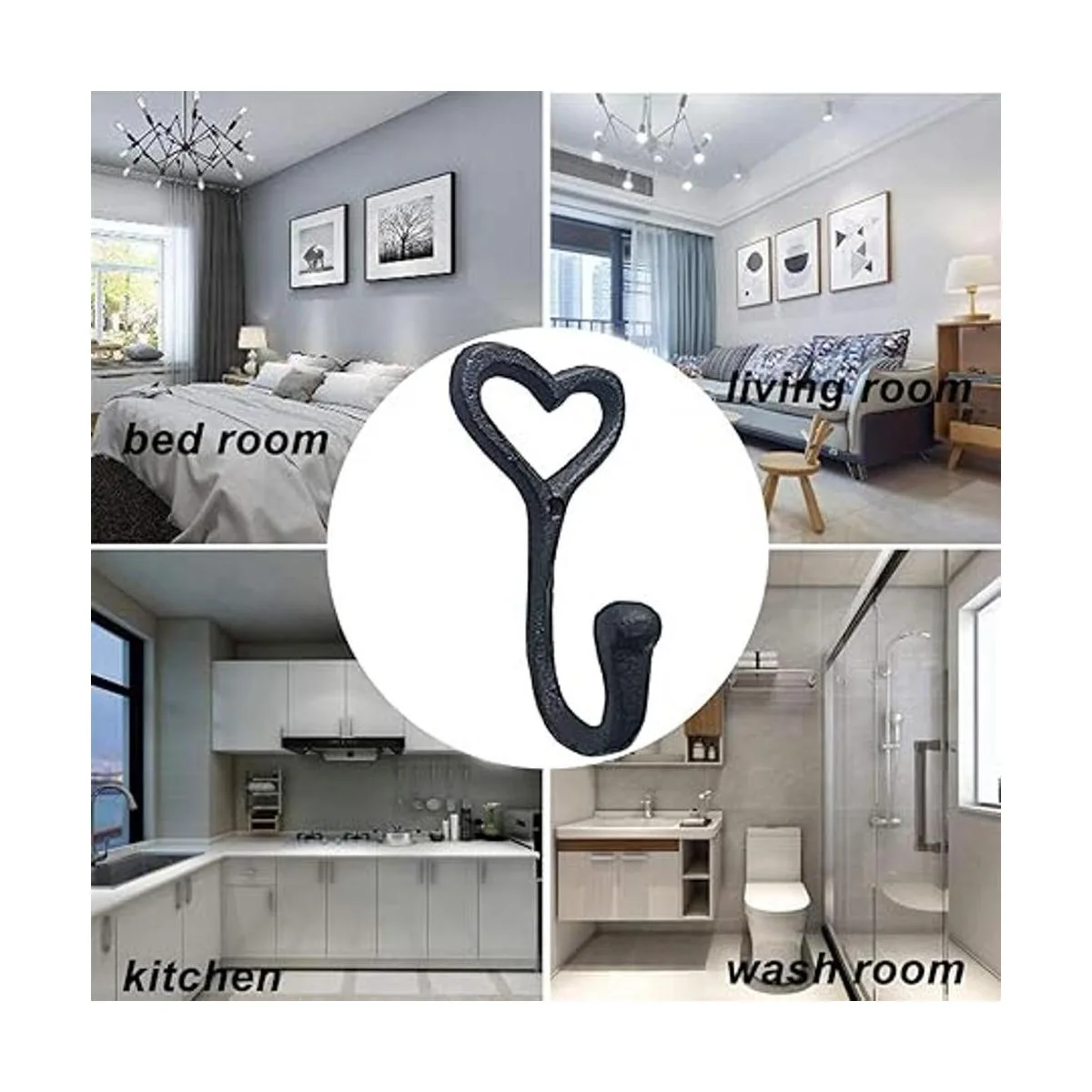 Ganchos resistentes para abrigos 4 ganchos de pared de