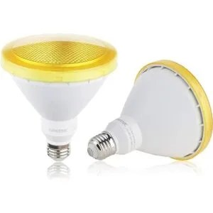 Bombilla LED amarilla paquete de 2 bombillas Par38 de 15