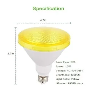 Bombilla LED amarilla paquete de 2 bombillas Par38 de 15