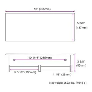 Soporte doble para teléfono de papel higiénico dorado