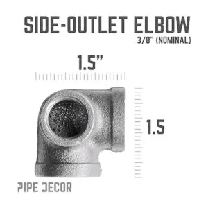 PIPE DCOR 38 pulgadas de salida lateral Codo hierro