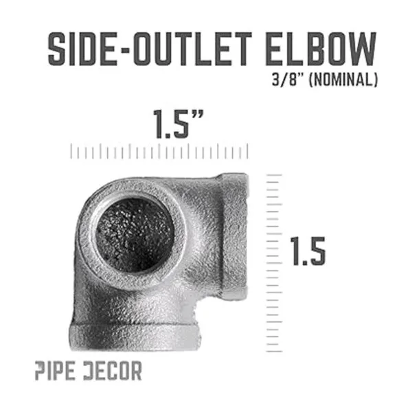 PIPE DCOR 38 pulgadas de salida lateral Codo hierro