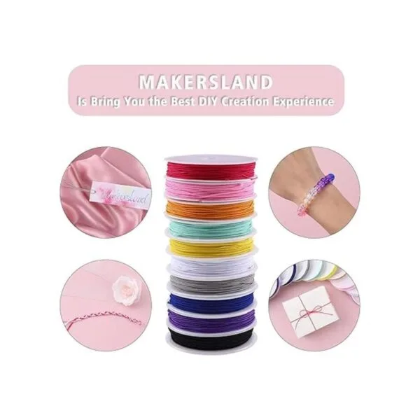 MAKERSLAND Cordón elástico para hacer joyas de 0.039 in