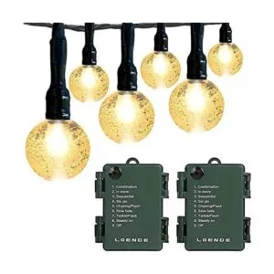 LOENDE Cadena de luces con pilas impermeable 16 pies