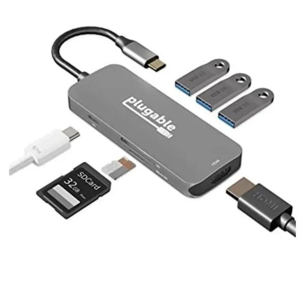 Plugable Hub USBC 7 en 1 compatible con Mac Windows_1