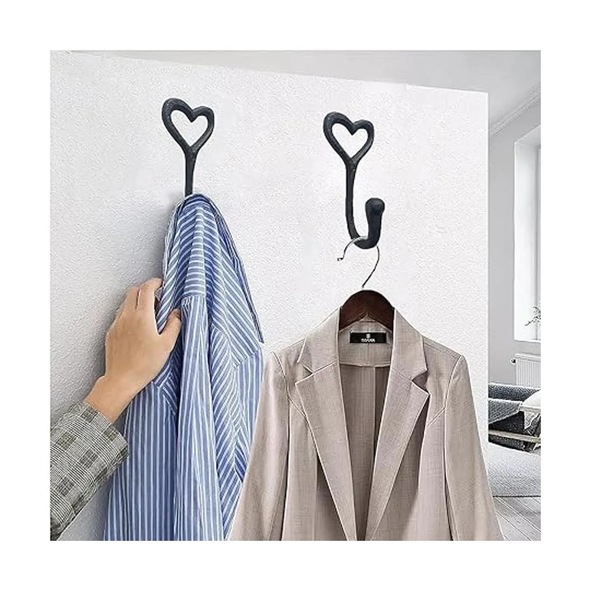 Ganchos resistentes para abrigos 4 ganchos de pared de