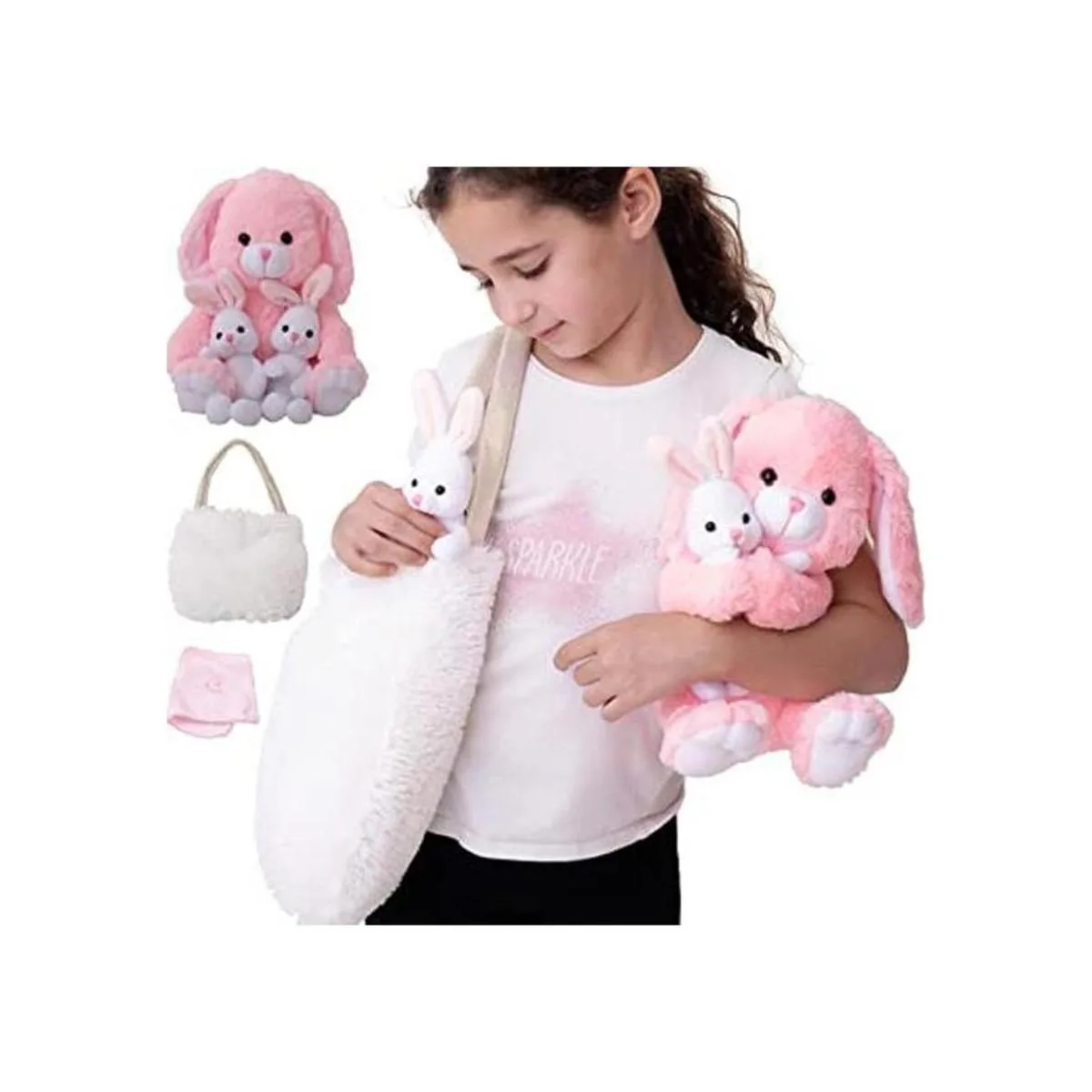 Conejitos de juguete para niñas juego de 5 piezas. Mamá y_1