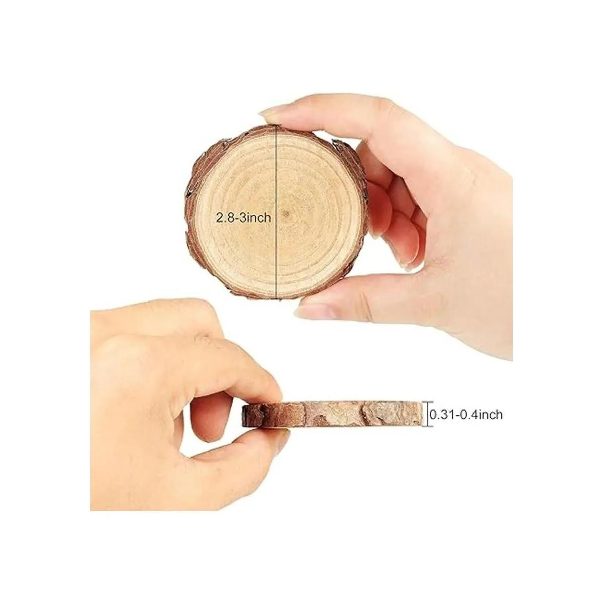 50 rebanadas de madera natural de 5.0 a 2.6 in CertBuy