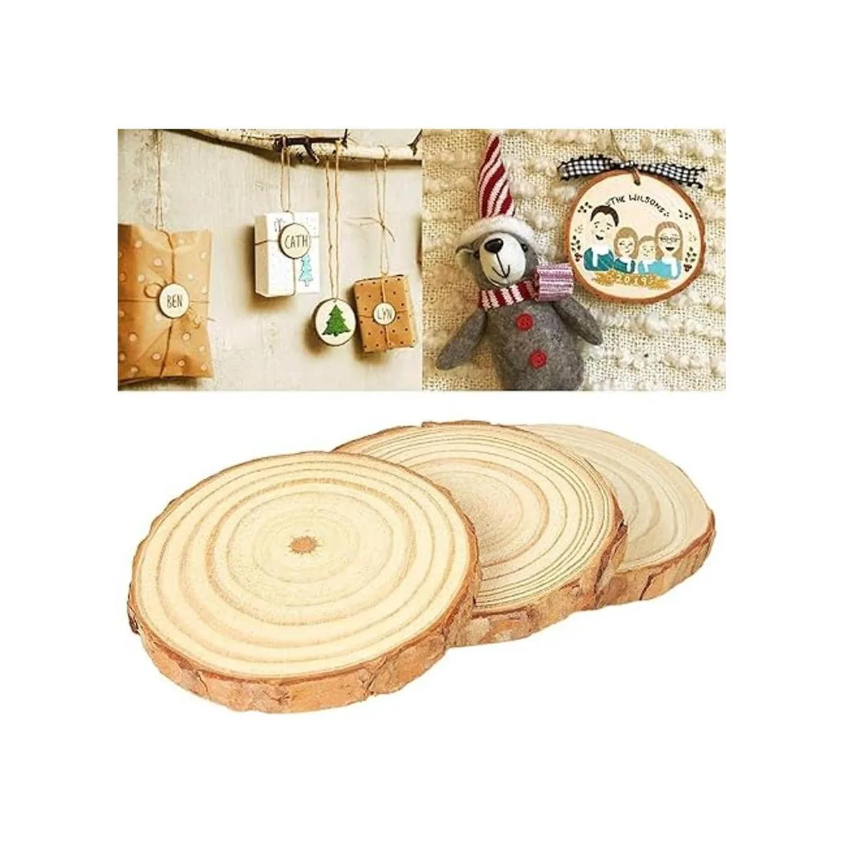 50 rebanadas de madera natural de 5.0 a 2.6 in CertBuy